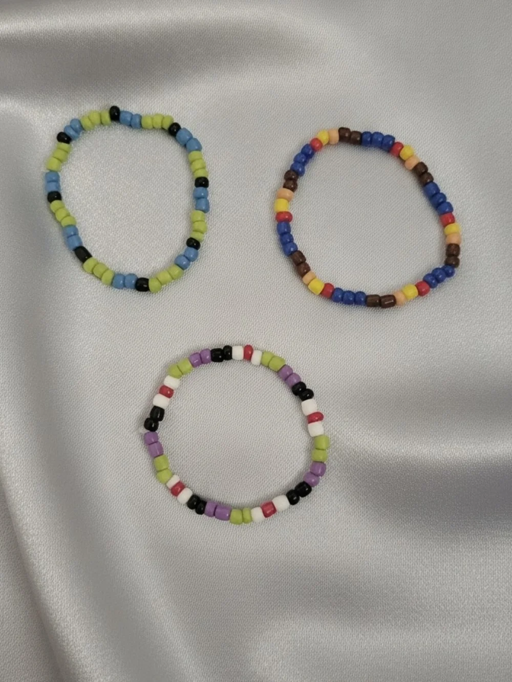 Kids Multicolor Toy Story Themed Beaded Stretch Bracelet Set - Green/Blue/Purple